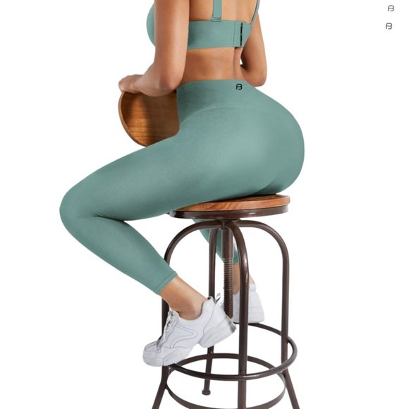 Teal Classic Waist Training Leggings - Picture 4 of 5